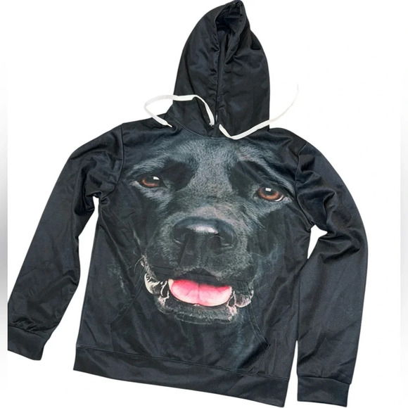 SHEIN Black Lab sweatshirt hoodie NWOT - Picture 1 of 5